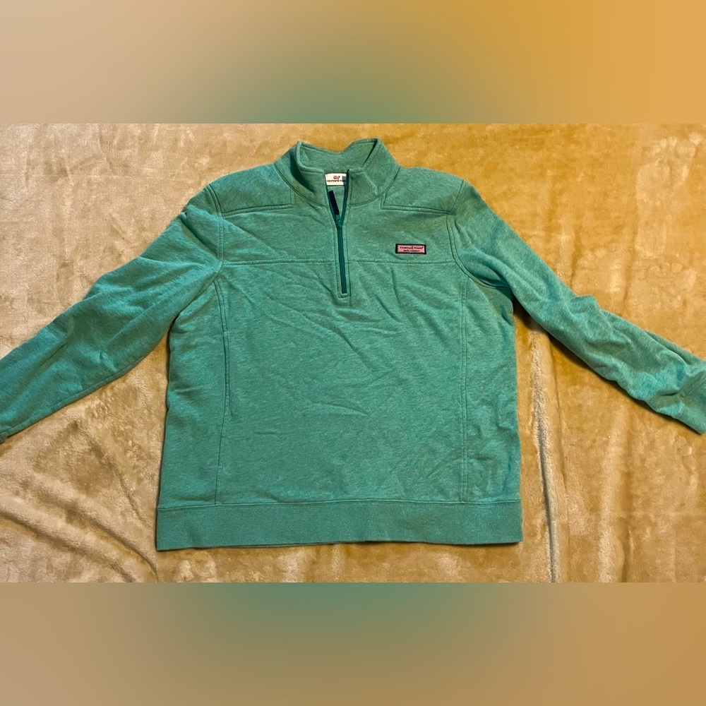 Women’s Green Quarter-Zip Sweater